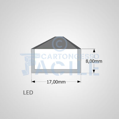 Art. X FL 02 - Raccordo a X per taglio di luce Led Nero