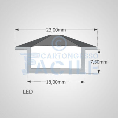 Art. FL 03 - Cartongesso con supporto per led con Aletta