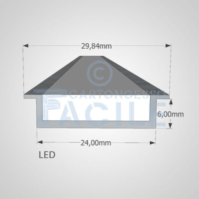 Art. FL 06 - Cartongesso con supporto per led con aletta