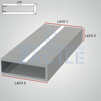 Mensole in cartongesso con supporto per Led